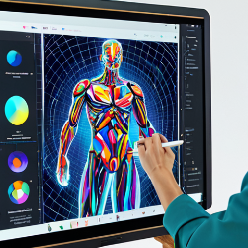 Home 18 AI-Assisted Artist**
"A professional artist in a bright, modern studio, using a tablet to guide an AI art program. The screen shows a complex, colorful abstract image being generated. The artist is fully clothed in a stylish, artistic outfit, appropriate attire, safe for work, perfect anatomy, natural proportions, showcasing the collaboration between human and AI, professional lighting, high quality."
**