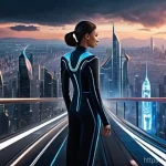 Home 11 텍스트에서 이미지 생성하는 방법 - **Prompt 1: Futuristic Cityscape with a Flying Vehicle**
"A breathtaking panoramic view of a hyp...
